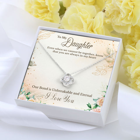 To Daughter Love Knot Necklace
