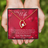 Valentines Husband to Wife Heart Necklace