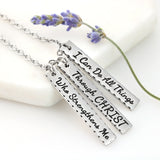 EASTER  I Can Do All Things Through Christ Bar Necklace