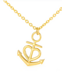 Graduate ANCHORED IN FAITH HOPE & LOVE Necklace Gold